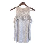 EXPRESS Gray Cold Shoulder Ruffle Sweater Top Lightweight 3/4 Sleeve Size XS New Photo 2