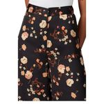 Jill Stuart Rent the runway sz 10 black floral Anouk print Jill Stewart silk pants wide leg Photo 2