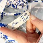 J.Crew x SZ Blockprints Geo One Piece Swimsuit Bathing Suit Blue White 8 Photo 1