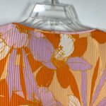 DR2 Women’s Floral Tie Front Long Sleeve Blouse Orange Purple Size Large Photo 6