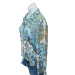 Derek Lam Blue Floral Button Up Shirt Size 10 Challis Vacation Designer $300 Photo 10
