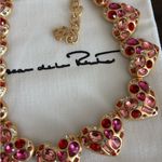 Oscar de la Renta  Vibrant Pink and Gold Necklace Photo 3