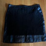 M&S Autograph Mixed Suede and Leather Black Mini Skirt, Size 8 Photo 0