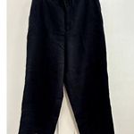 Relativity  Size M Black Cropped Linen Pant Wide Leg Waist Tie Waist with Button Photo 0
