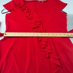 Calvin Klein Wrap Dress Womens Red 14 Ruffled Trim Cap Sleeve V Neck Tie Waist Photo 12