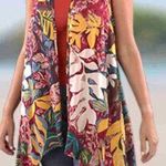 Sacred Threads  colorful tropical kimono wrap top with pockets size medium NWT Photo 0