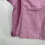 Buffalo David Bitton  Women's Pink Linen Blend Short Sleeve Button‎ Up Shirt XL Photo 9