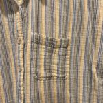 Sonoma ‎ Goods For Life Oversized Button Up Shirt Yellow Striped Gauze Medium Photo 2
