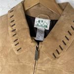 VTG Leather Tan Safari Elephant Animal Boho Jacket Coat Nature quaker factory M Size M Photo 3