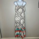 Davi & Dani  Paisley Border Print Ruffle Detail Maxi Dress Size M NWT Photo 1