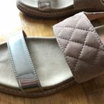 Aquatalia Marvin K Nude Suede Silver Metallic Whistler Strappy Sandals 6.5 Photo 8