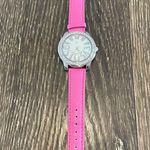 NY&CO Bright Pink Leather Band Watch w/ Rhinestone Face Photo 1
