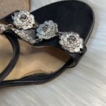 Chanel Black Camellia Charm Wedge Sandals Photo 14