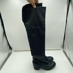 barney's new york Black Soft Leather Pull On Over The Knee Boots Size 40 Photo 1