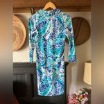 Lilly Pulitzer  Ansley turquiose Oasis Polo Dress UPF 50 Wave After Wave sz xs Photo 4