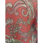 Talbots  Paisley Print Crew Neck Long Sleeve Sweater Coral Green Women'sS Photo 1