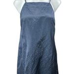 Madewell Blue Sleeveless High Neck Chambray Denim Linen Tank Mini Dress Size M Photo 0