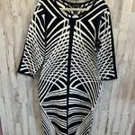 Ashley Stewart New  Mirror Black White Knit Midi Bodycon Dress Womens 10W Photo 0