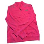 Vineyard Vines Womens  sweatshirt pink 1/2 Zip Stripe SHEP SHIRT Medium M Photo 0