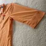 Las Olas  Orange and White Gingham Button Down Shirt Cottagecore Cabincore Retro Photo 9