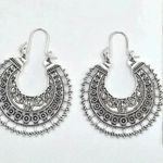 None Silver Floral Paisley Dangle Hoop Hook Earring Boho Fashion Jewelry ZB01 #01 Photo 2