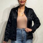 Susan Graver  Style Black Satin Ruched Back Jacket Sz M Photo 7