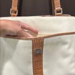 Liz Claiborne Vintage Cream and Tan Shoulder Bag Photo 9