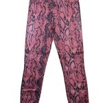 L'Agence Pants Womens 25 Pink Snake Print Margot Skinny High Rise Garnet Aurora Photo 2