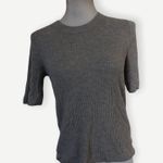 Madewell Flounce Gray Ribbed Sweater Photo 0