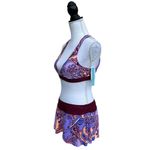 Antonio Melani New Bikini Womens S M Paisley 3 Piece Swimsuit Set Skirt Purple Photo 9