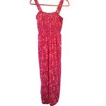 DOKOTOO Womens Pink White Floral Smocked Maxi Dress Jumpsuit Spaghetti Strap Size XL Photo 7