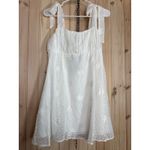 Lulus NWT  Adorable Approach White Floral Embroidered Tie-Strap Mini Dress Sz M Photo 1