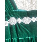 None Vintage 60's Deep Emerald Velvet Empire Waist Dress Photo 13