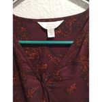 Sun & Shadow Small S burgundy long sleeve print lace top Photo 1