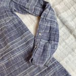 Merona  Small Button Henley Tunic Longsleeve‎ Blue Heather White Blouse Photo 1