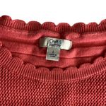 Croft & Barrow Women’s Large Pink Coral Textured Knit Short Sleeve Casual Top Photo 2
