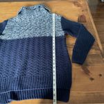 Christopher & Banks Navy Turtleneck Sweater Color Block Chunky Knit Soft & Cozy Size small Photo 4