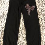 Rue 21 Black Sweatpants With Bedazzled Bow Photo 0
