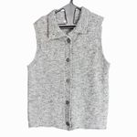 J Jill Sweater Vest Womens Large Grey Button Front Knit Wool Alpaca Blend Preppy Gray Photo 1