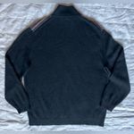 Black Multicolor Scandinavian Fair Isle Stripe Quarter Zip Baby Alpaca Blend Photo 3