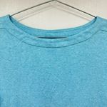 Chico's Chico’s Heathered Teal Wide Neck Short Sleeve 100% Cotton Tee Size 1 / Medium Photo 2