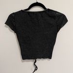 PacSun  Vintage Wash Ruched Tie Short Sleeve Ribbed Women’s Top Shirt Sz XS EUC Photo 2