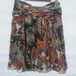 Nine West  20W Silk Orange Geo Skirt Plus Photo 0