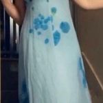 70s blue floral flowy maxi dress fairy Photo 0