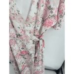 WAYF  POLY CHIFFON PINK Floral LONG Wrap DRESS Size Large Feminine Photo 11