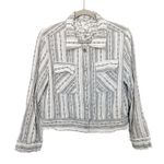 Fate Linen Patchwork Stripe Cropped Jacket White Black Size M Cottage Boho Lagom Size M Photo 0