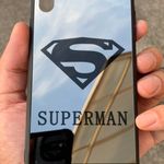 iPhone Xs Max Cute Superman Drop Protection Reflective Mirror Case Black Photo 3