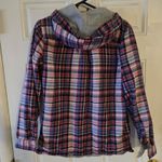 L.L. Bean XS Hooded Fleece Lined Plaid Flannel Shirt Jacket Cozy Outdoor Cottage Pink Photo 1