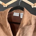 Napa Valley Brown Suede Button Up Top With Cutouts On‎ Hem Size XL Photo 2