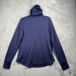 Duluth Trading Hoodie S Small Navy Blue Tech Pullover Ponytail Thumb Holes Photo 2